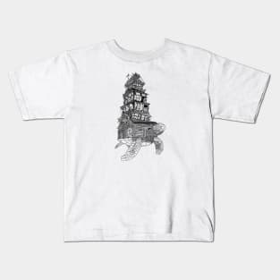 Flying turtle digital sketch Kids T-Shirt